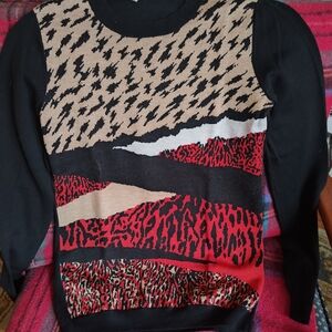 Sonia Rykiel Animal Print Rare Sweater